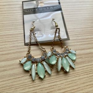 Mint Green Turquoise Chandelier Earrings